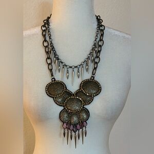 Deepa Gurnani Bold Statement Double Strand Collar Necklace Rare Piece